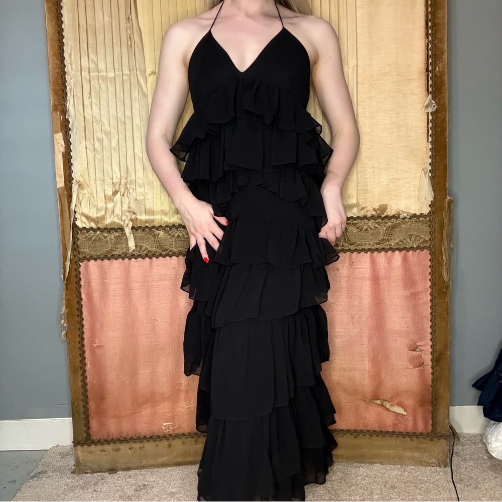 Elegant Black Halter Dress